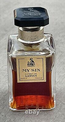 MY SIN. Lanvin Parfums Dusting Powder 8 1/4 oz & Two 1/2 oz Perfume Bottles