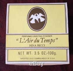 NEW L'Air du Temps Perfumed Dusting Powder by Nina Ricci. 3.5 Oz