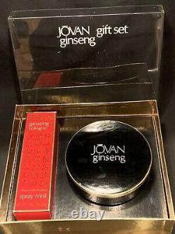 NIB 1970s Vintage 2oz Jovan GINSENG spray mist Perfume & 5oz dusting powder Set