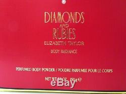 NIB Diamonds and Rubies Perfume Dusting Body Powder 5.3 oz + Borghese Lip Tint