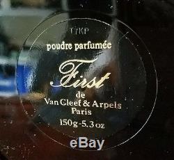 New First de Van Cleef & Arpels Paris Parfumee Dusting Powder 5.3 oz- 150 g RARE