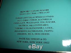 New In Box Tiffany Perfumed Dusting Powder Wtih National Down Puff 5 Ounces