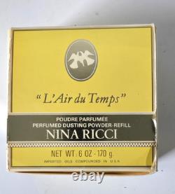 New Nina Ricci L'air Du Temps 6 Oz Vintage Perfumed Dusting Powder -refill
