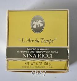 New Nina Ricci L'air Du Temps 6 Oz Vintage Perfumed Dusting Powder -refill