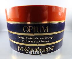 New VTG OPIUM Yves Saint Laurent PERFUMED BATH POWDER Cracked Case 6 OZ DUSTING