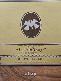 Nina Ricci L'air Du Temps Perfumed Dusting Powder Refill 6oz New In Box Vintage