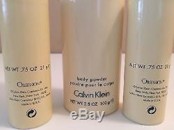OBSESSION BODY POWDER 3.5 oz. +. 75 CALVIN KLEIN CK Dusting Bath Talc Perfume