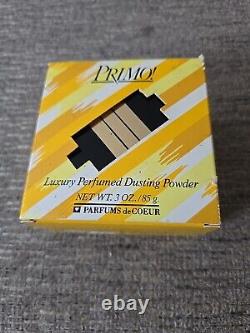 PRIMO! LUXURY PERFUMED DUSTING POWDER 85G 3oz Full Size NIB Black Gold Yellow