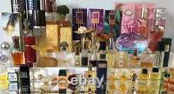 Perfume Lot of 50 Womens Perfumes Mini Size partial & some fullDusting Powders