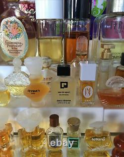 Perfume Lot of 50 Womens Perfumes Mini Size partial & some fullDusting Powders