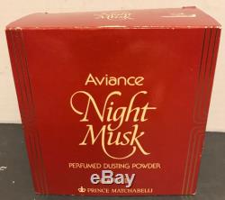 RARE Aviance Night Musk Perfumed Dusting Powder 4 OZ Prince Matchabelli New NOS