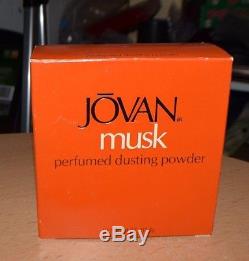 RARE Vtg Jovan Musk Oil 4 Oz Perfume Dusting After Bath Powder Sealed