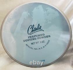 REVLON Perfumed Dusting Powder CHARLIE face dust 5 oz vintage with puff NEW NIB