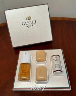 Rare GUCCI No. 3 Parfum/Perfume, Dusting Powder & Bar Soap Gift Set In Box
