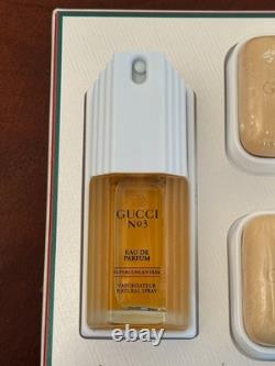 Rare GUCCI No. 3 Parfum/Perfume, Dusting Powder & Bar Soap Gift Set In Box