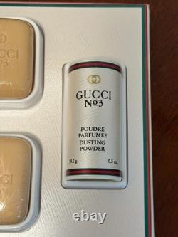 Rare GUCCI No. 3 Parfum/Perfume, Dusting Powder & Bar Soap Gift Set In Box