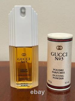Rare GUCCI No. 3 Parfum/Perfume, Dusting Powder & Bar Soap Gift Set In Box