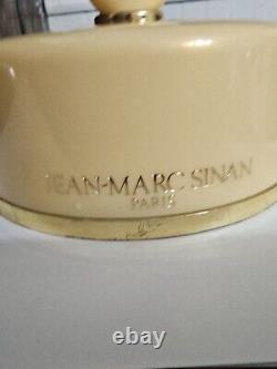 Rare Jean Marc Sinan Fragrance Dusting Powder, Vintage Talcum Powder Bowl & Puff