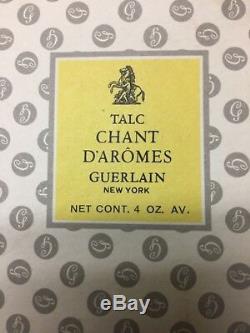Rare Sealed Vintage Guerlain Chant d' Aromes Perfumed Talc Dusting Powder 4 ozs