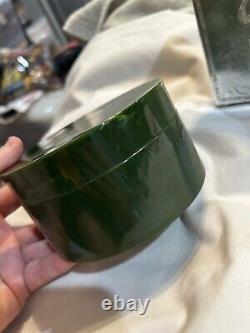 Rare Used ALEXANDRA De MARKOFF ENIGMA PERFUMED DUSTING POWDER 7.0 OZ Green Tin