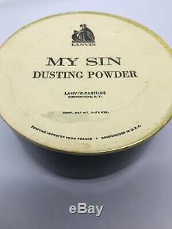 Rare! Vintage 60's Lanvin My Sin 8 1/4Oz Perfumed Dusting Powder Sealed no Box