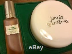 Rare Vintage Bnd New Jungle Gardenia Tuvache Perfume Dusting Powder Gift Set Box