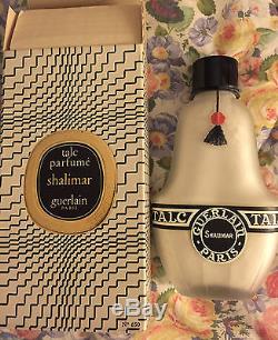 Rare Vintage Guerlain Shaimar Perfumed Talc Dusting Powder Sealed 4 oz Bottle