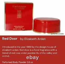 Red Door by Elizabeth Arden Perfumed Body Powder 2.6 oz New Dusting Powder