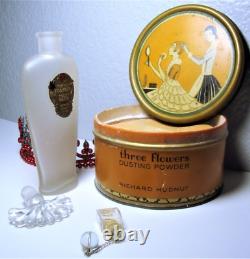Richard Hudnut Three Flowers Mini Perfume & Toilet Water Bottle, Dusting Powder