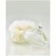 Soft Lambs Wool Dusting Powder Puff with Crystal Dish