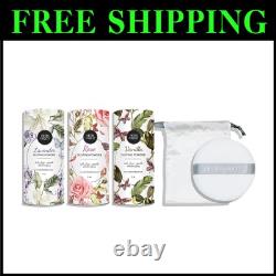 Soothing Talc-Free Powder Gift Set with Puff Lavender, Rose & Vanilla Scents