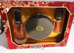 TABU Vintage Gift Set 1.5 oz Spray Cologne + 4 oz Dusting Powder + Mini