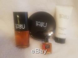 Tabu Vintage Perfume, Cologne, Dusting Powder, Hand& Body Lotion