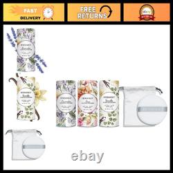 Talc-Free Body Powder Gift Set Lavender, Rose, Vanilla Scents, Organic Dusting