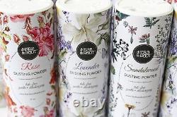 Talc-Free Perfumed Body Dusting Powder Set of 3 Rose, Lavender, Sandalwood