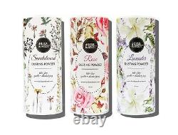 Talc Free Perfumed Body Dusting Powder Set of 3 with Rose, Lavender, and Sand