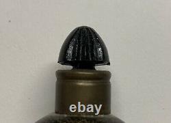 VINTAGE ART DECO LENTHERIC BLACK GLASS/POWDERED GOLD DUST PERFUME BOTTLE, 1920s