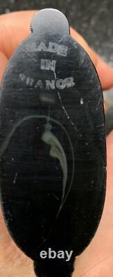 VINTAGE ART DECO LENTHERIC BLACK GLASS/POWDERED GOLD DUST PERFUME BOTTLE 1920s