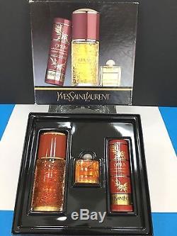 Vintage Formula Yves Saint Laurent Opium Gift Set Edt & Perfume & Dusting Powder