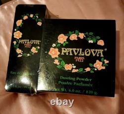 VINTAGE PAVLOVA PARIS 1922 Spray And Perfume Dusting Powder 4.0 oz120g NEW