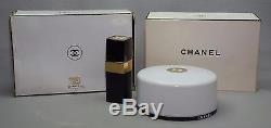 VTG CHANEL NO. 5 Lg DUSTING POWDER & 1.5 OZ. Spray Perfume Box Gift Set Free Shi