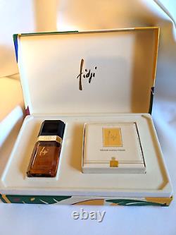 VTG Fidji Perfume Bottle 1.7 ml Perfumed Dusting Powder 4 oz Box Gift Set NEW