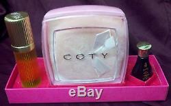 VTG L'AIMANT 3PC BOX SET by COTY Skin Perfume, Dusting Powder, EDT NEW UNUSED