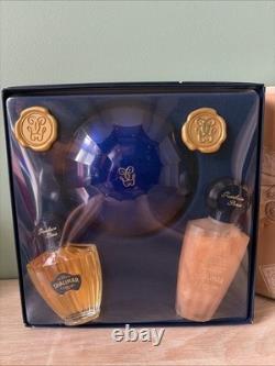 VTG Shalimar Guerlain Paris Eau de Toilette, Shower Gel, Dusting Powder Gift Set