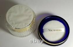 Victoria Secret VTG Factory Sealed Perfumed Dusting Powder & Puff Blue Lid NOS