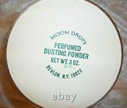 Vintage 1970 Revlon Exotic Moon Drops Perfumed Dusting Body Powder 5915 Box FULL