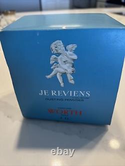 Vintage 8 Oz Worth Je Reviens Perfume Dusting Powder Deluxe Faux Tortoise Nos