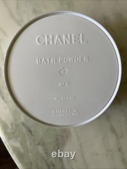 Vintage 8oz CHANEL No. 5 Bath White Dusting Powder with Puff & Screen FULL