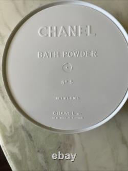 Vintage 8oz CHANEL No. 5 Bath White Dusting Powder with Puff & Screen FULL