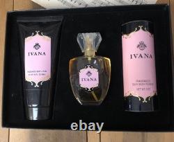 Vintage 90s House of Ivana Boxed Gift Set Parfum Spray Body Powder Lotion RARE